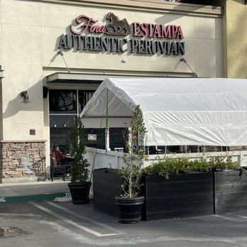Fina Estampa - Outside, seating in tent - Seafood Near Me - Chatsworth, California Fina Estampa - Outside, seating in tent - Seafood Near Me - Chatsworth, California