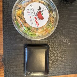 Waikiki Poke - Size Create Your Own 16 oz. Small Bowl. So small. Wallet for size comparison.