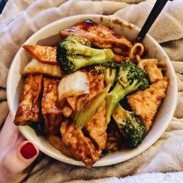Bean Curd with Mixed Veggies. The broccoli is AMAZING and it also comes with mushrooms, snow peas, carrots, onion, cabbage, and baby corn. Bean Curd with Mixed Veggies. The broccoli is AMAZING and it also comes with mushrooms, snow peas, carrots, onion, cabbage, and baby corn.