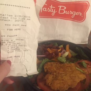Tasty Burger - The unfinished salad in question, plus the receipt showing exactly what we had ordered - Burgers Near Me - Boston, Massachusetts Tasty Burger - The unfinished salad in question, plus the receipt showing exactly what we had ordered - Burgers Near Me - Boston, Massachusetts