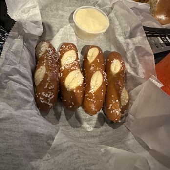 Helium Comedy Club / Elements Bar & Grille - Bavarian pretzel sticks with queso - Comedy Clubs Near Me - Buffalo, New York
