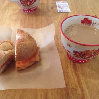 Frida's Café & Bakery - Bagel with lox, fresh decaf coffee!! - Bakeries Near Me - Milton, New York