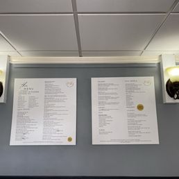 Menu as of April 2024