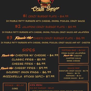 Crazy Burger - Current menu - Burgers Near Me - North Hollywood , California