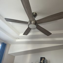 This is the new fan they installed in my living room
