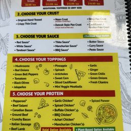 Build your own pizza menu Build your own pizza menu