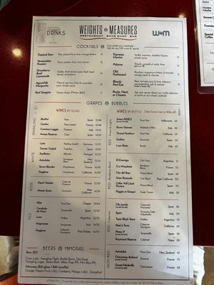 Menu photo 6 Weights + Measures Houston, TX