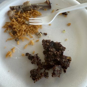 Bebo's BBQ - What was left of my ribs, rice, and blood sausage - Barbeque Near Me - Carolina, Puerto Rico Bebo's BBQ - What was left of my ribs, rice, and blood sausage - Barbeque Near Me - Carolina, Puerto Rico