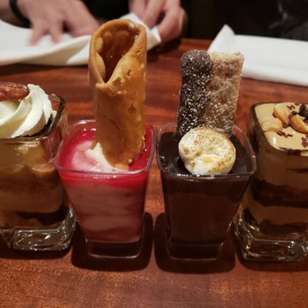 Seasons 52 - Salted Carmel Torte  Raspberry Chocolate cheesecake Cannoli, Belgian Chocolate store, Peanut Butter Torte - New American Near Me - Phoenix, Arizona