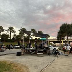 Fortunato Park - Band set up by dock
