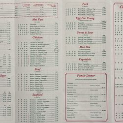 Menu as of 8/15/26