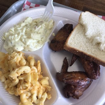 Joe Mo's Ba-Ba-Que - Smoked wings with potato salad and macaroni!!!! The best bbq hands down. Very polite staff and are very attentive - Barbeque Near Me - Madison, Alabama Joe Mo's Ba-Ba-Que - Smoked wings with potato salad and macaroni!!!! The best bbq hands down. Very polite staff and are very attentive - Barbeque Near Me - Madison, Alabama