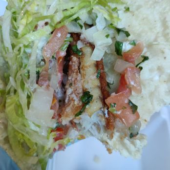Roberto's Taco Shop - Inside of the fish taco... With tartar sauce - Mexican Near Me - Las Vegas, Nevada Roberto's Taco Shop - Inside of the fish taco... With tartar sauce - Mexican Near Me - Las Vegas, Nevada