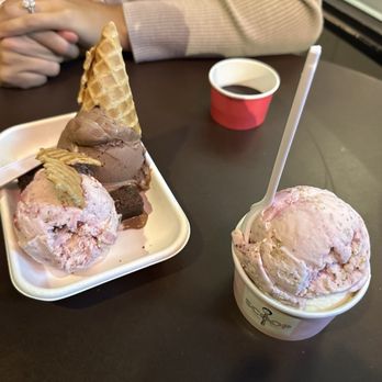 Scoop - Brownie Sundae  and Scoop of Triple Berry Cobbler/Creme Brulee - Ice Cream & Frozen Yogurt Near Me - Richmond, Virginia