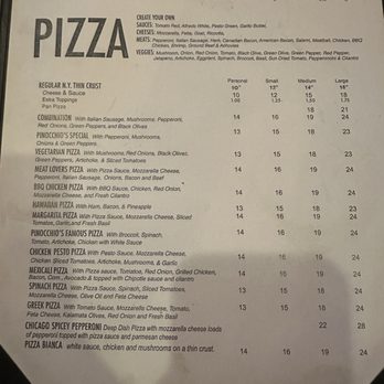 Pinocchio's Pizza - Menu - Pizza Near Me - Pasadena, California