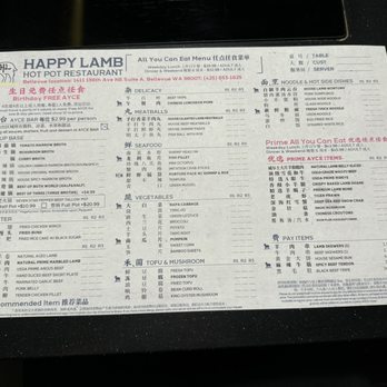 Happy Lamb Hot Pot - Menu as of 11/2023 - Mongolian Near Me - Bellevue, Washington Happy Lamb Hot Pot - Menu as of 11/2023 - Mongolian Near Me - Bellevue, Washington