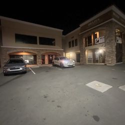 Office space for rent and a tax service business.