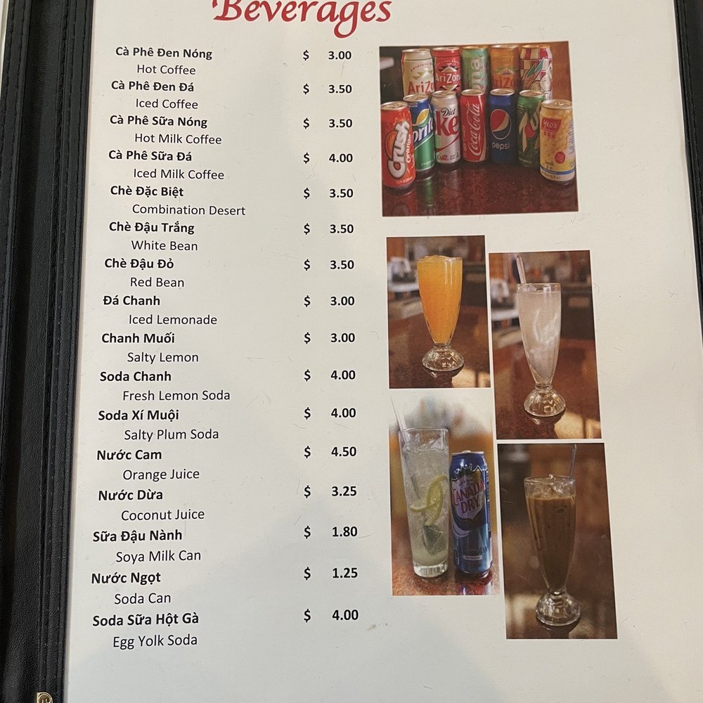 Pho Long Thinh - Drinks menu - Vietnamese Near Me - San Jose, California