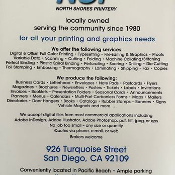 North Shores Printery - Printing Services Near Me - San Diego, California North Shores Printery - Printing Services Near Me - San Diego, California