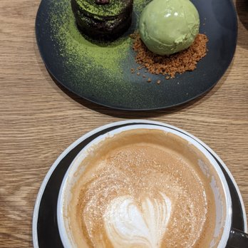 Spot Dessert Bar - Matcha Lava Cake and Rose Latte - Desserts Near Me - New York, New York
