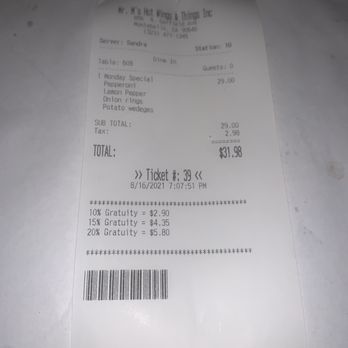 Mr M's Hot Wings And Things - receipt - Chicken Wings Near Me - Montebello, California Mr M's Hot Wings And Things - receipt - Chicken Wings Near Me - Montebello, California