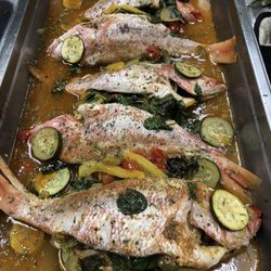 Springreens - Baked Red Snapper Stuffed sautéed spinach