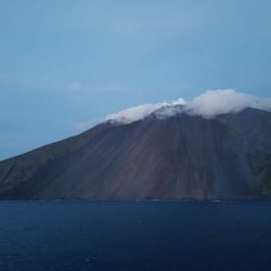 Sciara del Fuoco - Mt. Stromboli erupting as our ship stopped for the view.
