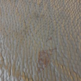 Stains on bed cover. Stains on bed cover.