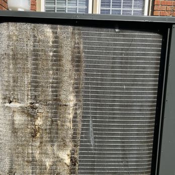 Palmetto Cool Heating & Air Services - Before and after condenser coil cleaning - Heating & Air Conditioning/HVAC Near Me - Hemingway, South Carolina Palmetto Cool Heating & Air Services - Before and after condenser coil cleaning - Heating & Air Conditioning/HVAC Near Me - Hemingway, South Carolina