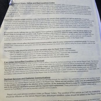 Gresham Ford - Hmmm looks like according to their vehicle report card instructions clearly state they should discuss the things weong with my car - Car Dealers Near Me - Gresham, Oregon