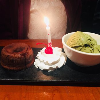 Mira Sushi - Queens - Lava cake with green tea Ice Cream - Sushi Bars Near Me - Flushing, New York