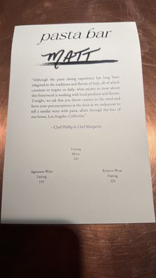 Menu photo 6 Pasta Bar Los Angeles, CA Menu photo 6 Pasta Bar Los Angeles, CA