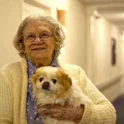 Kingston Residence of Santa Fe - Resident With Her Pet at Kingston Residence of Santa Fe