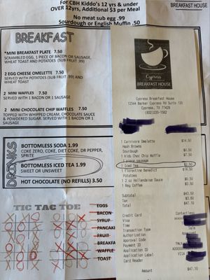 Menu photo 1 Cypress Breakfast House Cypress, TX