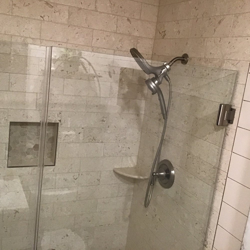 M Hearn Electric - New shower w hinged doors - Electricians Near Me - Moreno Valley, California M Hearn Electric - New shower w hinged doors - Electricians Near Me - Moreno Valley, California