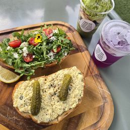 Matcha Chia Pudding Egg Salad Toast Loaded avo toast Ombre Lemonade