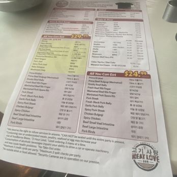 Meat Love Korean BBQ - Menu! - Korean Near Me - Los Angeles, California