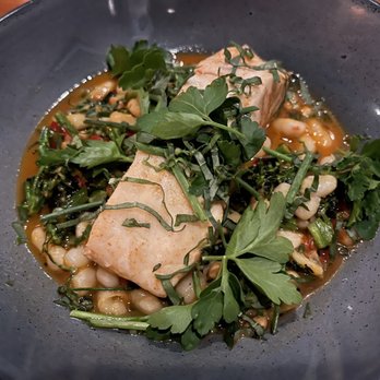 Louie - Halibut in citrusy sauce with white beans. Mouthwatering! - Italian Near Me - Clayton, Missouri Louie - Halibut in citrusy sauce with white beans. Mouthwatering! - Italian Near Me - Clayton, Missouri