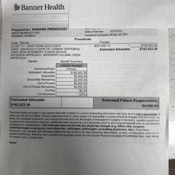 Prestige Financial Services - Pre-admitting paperwork shows my deductible, and what I had to pay before I had my surgery ..