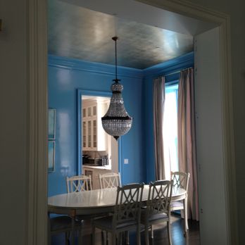 Paperface - Gotta love the silver leaf paper with the gloss blue! - Wallpapering Near Me - Boulder, Colorado Paperface - Gotta love the silver leaf paper with the gloss blue! - Wallpapering Near Me - Boulder, Colorado