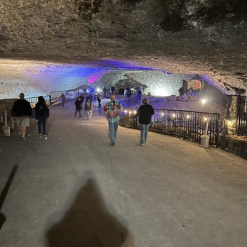 The Caverns - Walking into the cavern. It's quite a slope but, you're not walking a long time to get in. - Music Venues Near Me - Pelham, Tennessee