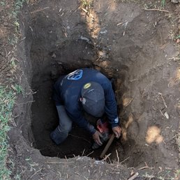 Digging to get to the main Sewer. Digging to get to the main Sewer.
