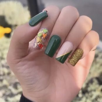 J's Nails and Spa - Green fall nails - Nail Salons Near Me - Vista, California