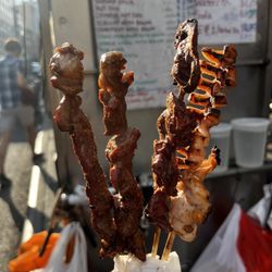 Grand Street Skewer Cart - Lamb, chicken heart, squid