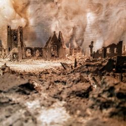 Norges Hjemmefrontmuseum - Diorama of Battle at Norway Home Front Museum