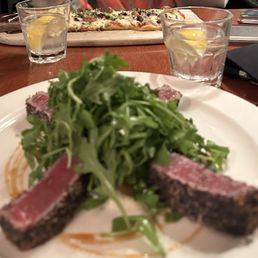 The Poppyseed Crusted Ahi Tuna with warm potato lyonnaise, grainy mustard & apple gastrique....amazing! The Poppyseed Crusted Ahi Tuna with warm potato lyonnaise, grainy mustard & apple gastrique....amazing!