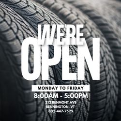 Bennington Tire - We are open