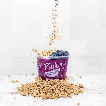 Rush Bowls - a bowl filled with granola and blueberries - Juice Bars & Smoothies Near Me - Phoenixville, Pennsylvania Rush Bowls - a bowl filled with granola and blueberries - Juice Bars & Smoothies Near Me - Phoenixville, Pennsylvania