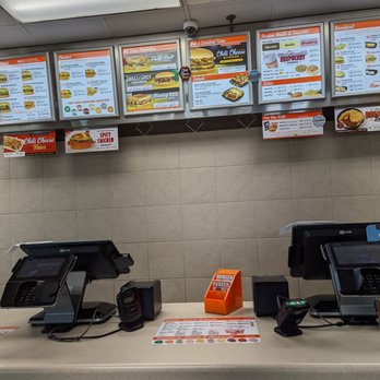 Whataburger - a restaurant counter and menus - Burgers Near Me - Port Isabel, Texas