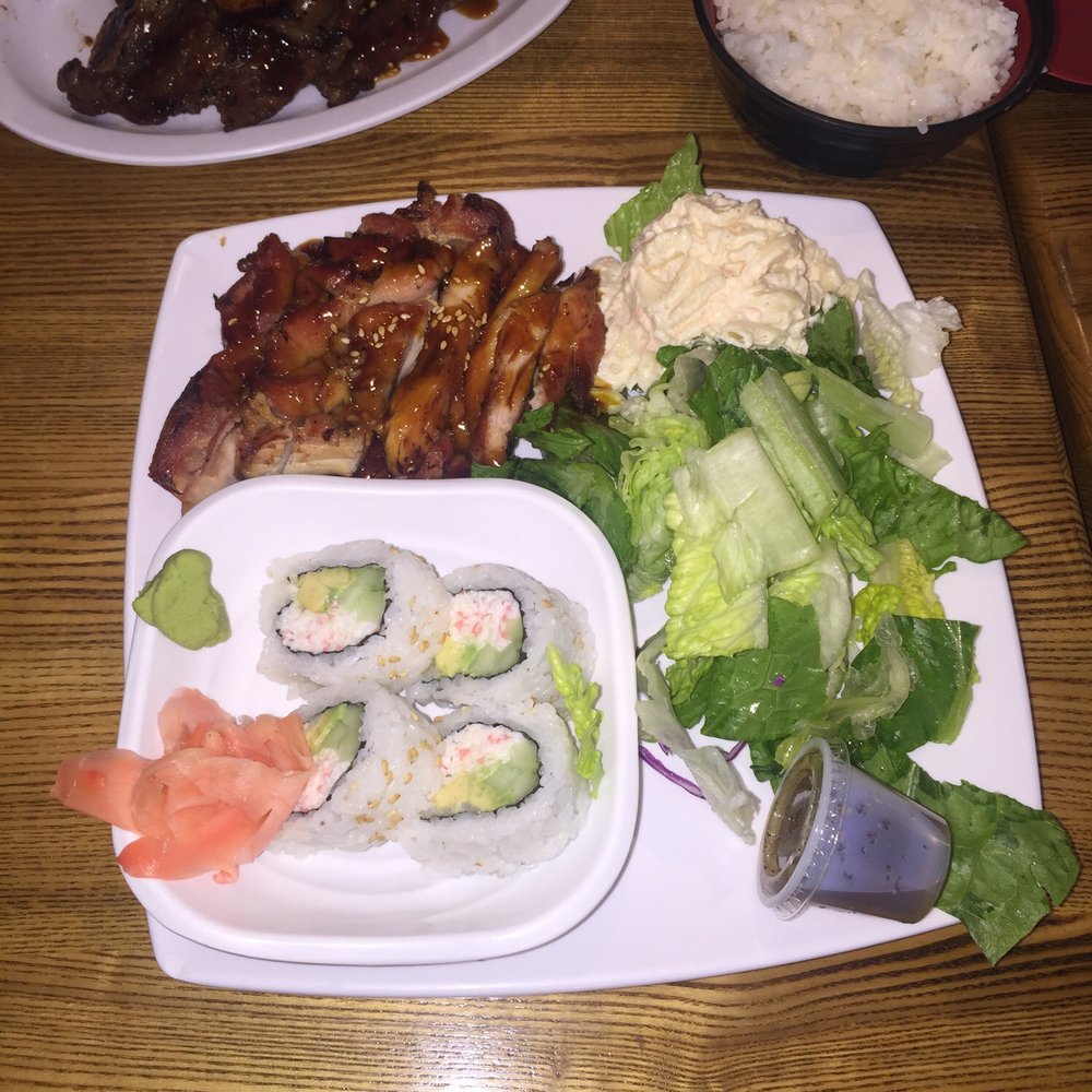 Ladybug Café - Combo plate chicken teriyaki and 1/2 sushi roll - Japanese Near Me - Gardena, California Ladybug Café - Combo plate chicken teriyaki and 1/2 sushi roll - Japanese Near Me - Gardena, California